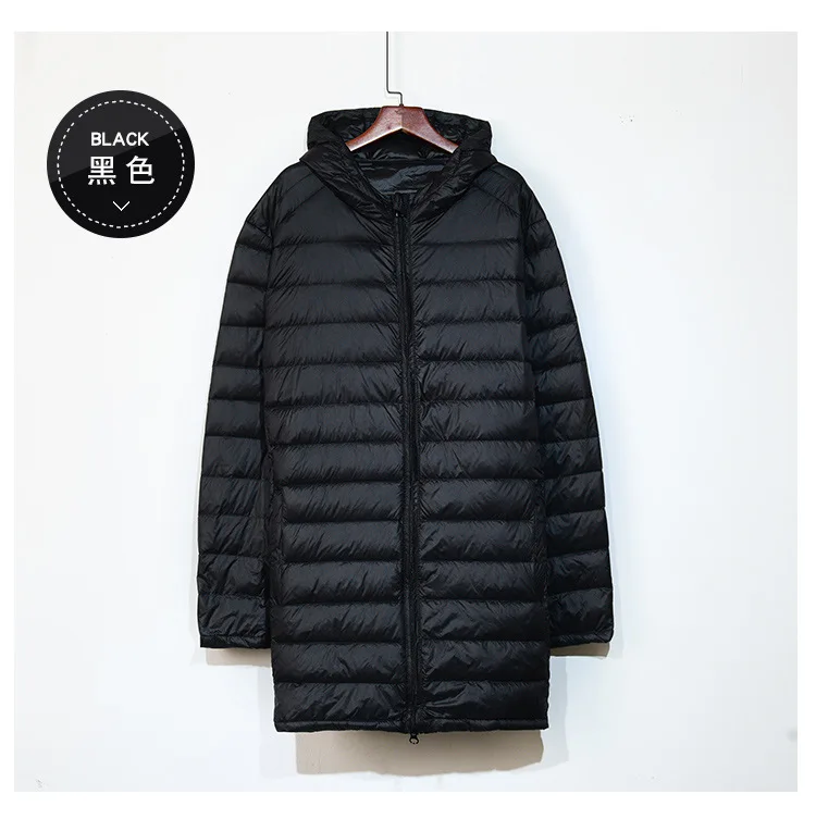 Oversize 5XL 6XL 7XL 8XL Mens Lightweight Down Jacket 2022 Autumn Winter Men's Hooded Long Casual Regular Ultra-thin Men's Coat