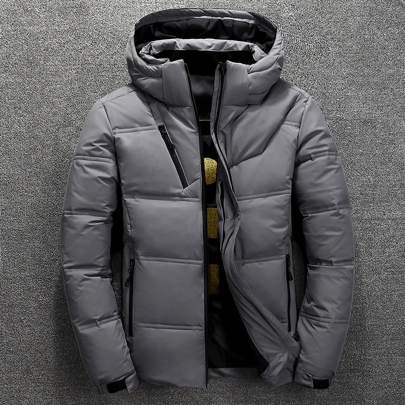 Winter Warm Down Jacket Men Coat Casual Stand Collar Thick White Duck Jacket Men's Winter Hooded Down Jacket Outwear Male Coats