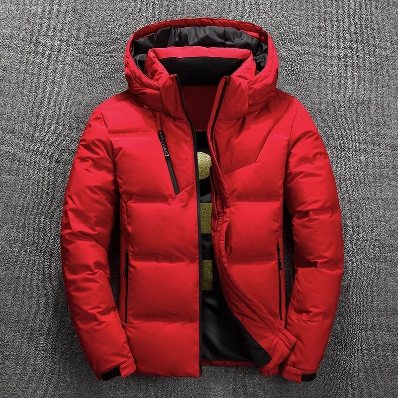 Winter Warm Down Jacket Men Coat Casual Stand Collar Thick White Duck Jacket Men's Winter Hooded Down Jacket Outwear Male Coats