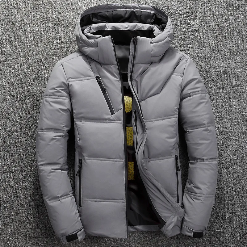 Winter Warm Down Jacket Men Coat Casual Stand Collar Thick White Duck Jacket Men's Winter Hooded Down Jacket Outwear Male Coats