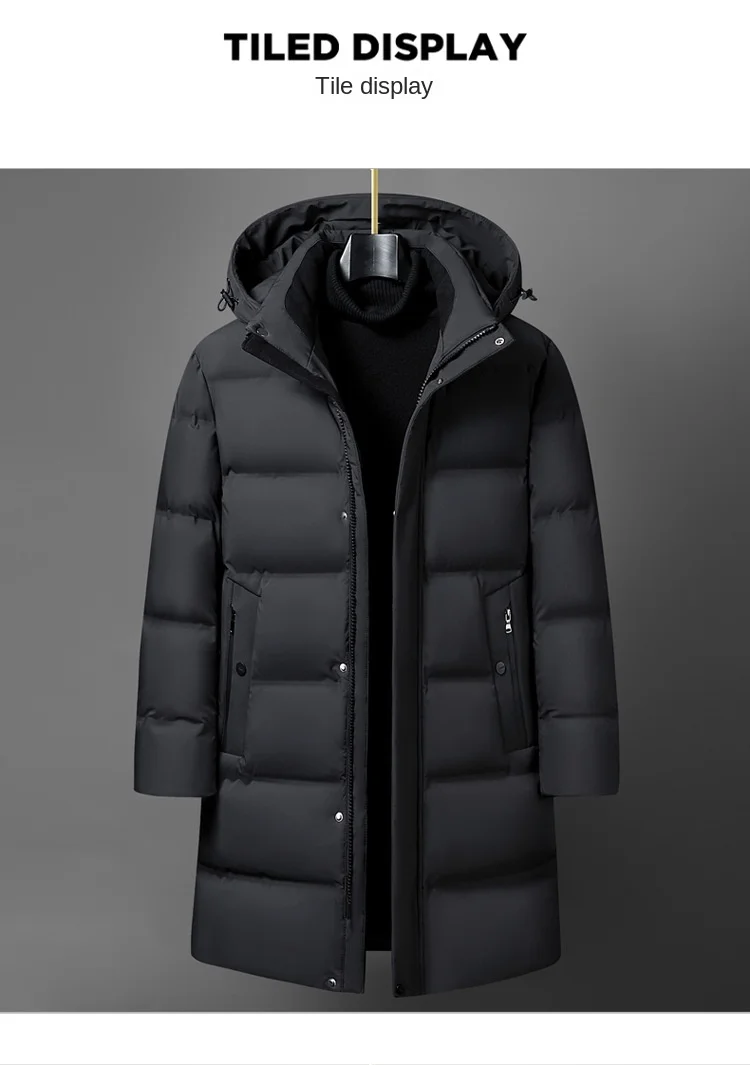 Canada Fashion Winter Jacket for Men Down Coat Parka Men's White Goose Down Jacket Collar Hooded Warm Thick Long Padding M-4XL