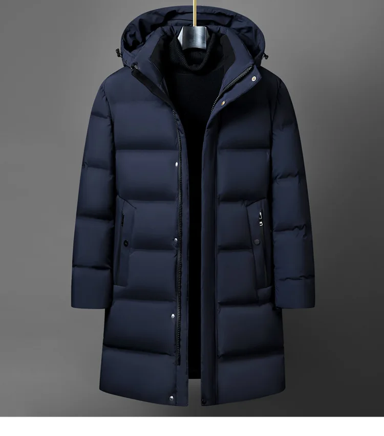 Canada Fashion Winter Jacket for Men Down Coat Parka Men's White Goose Down Jacket Collar Hooded Warm Thick Long Padding M-4XL
