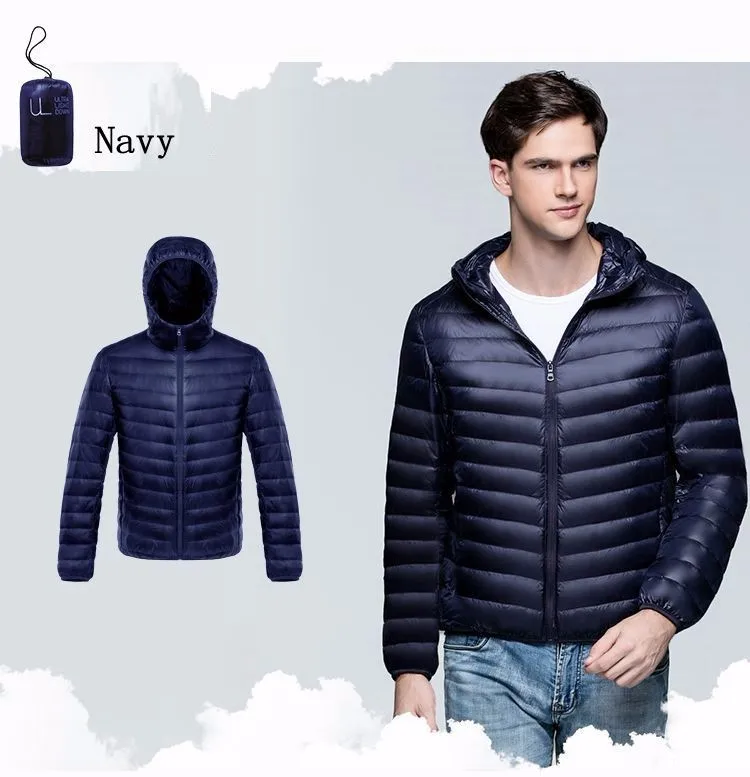 NewBang Down Coat Male Ultra Light Down Jacket Men's Warm Jackets Windbreaker Lightweight Coat Feather Puffer Parka Feather Coat