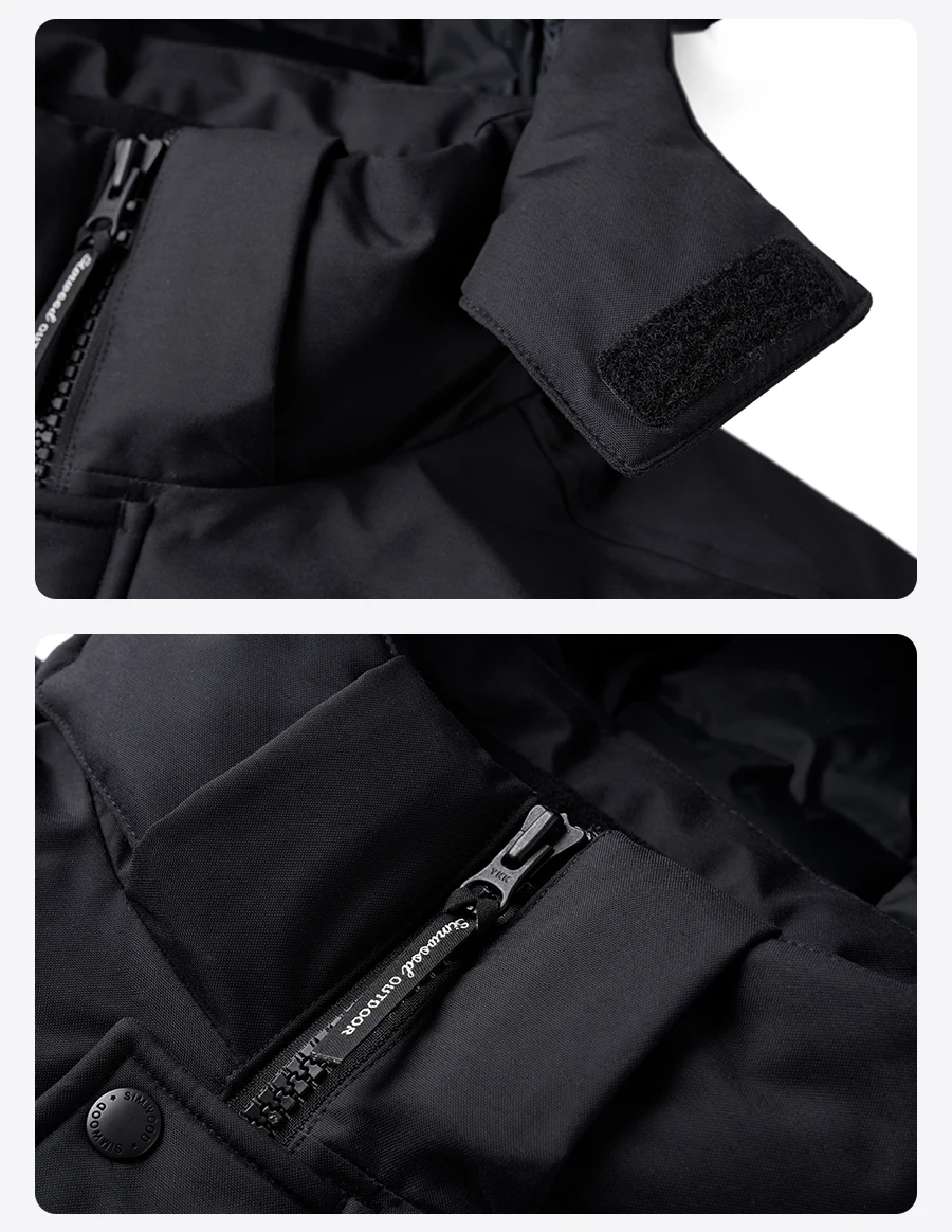 SIMWOOD 2026 Spring Winter New 90% White Goose Down Coats Men Warm Hooded Outdoor Water-repellent Quality Jackets