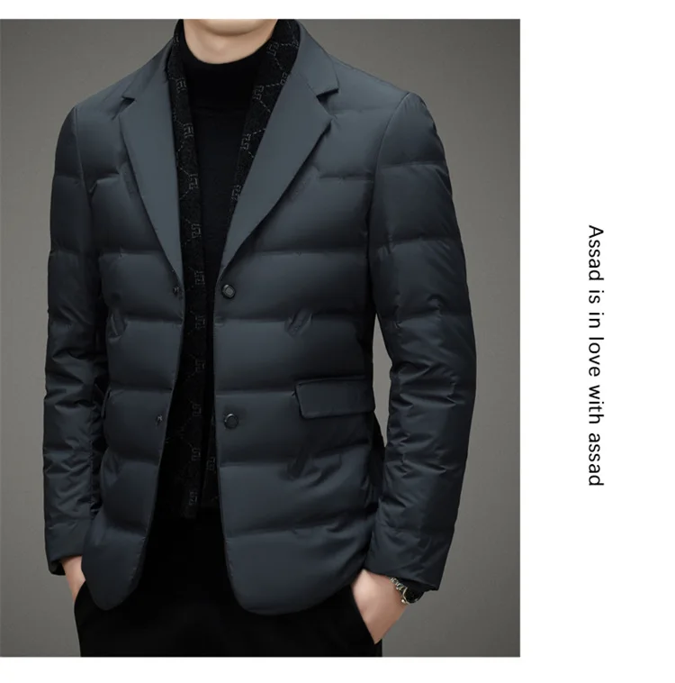 Men's Down Coat White Duck Down Jacket Winter Warm Business Slim Fit Duck Down Suit for Men Lightweigth Puffer Jacket Men JK-013