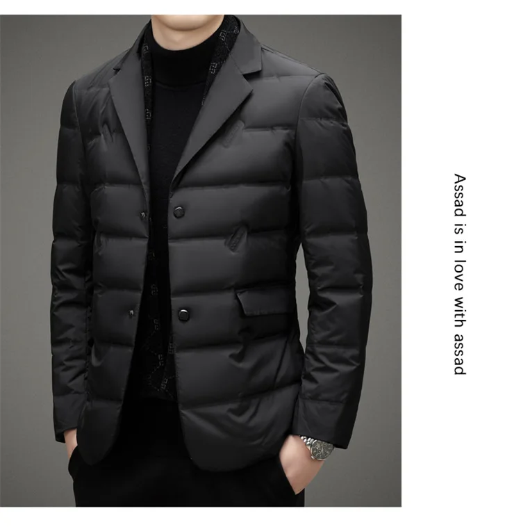 Men's Down Coat White Duck Down Jacket Winter Warm Business Slim Fit Duck Down Suit for Men Lightweigth Puffer Jacket Men JK-013
