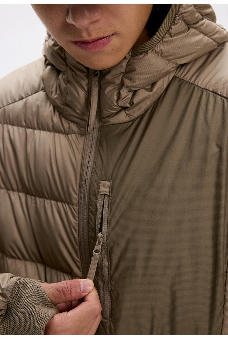 Waterproof Lightweight Hooded 90% White Down Jackets For Men Winter Portable Traveling Down Coats Men Outerwear JK-053