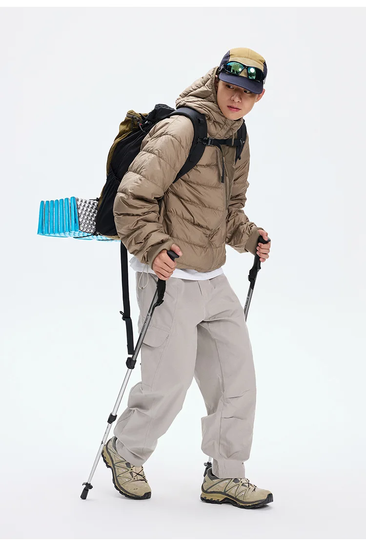 Waterproof Lightweight Hooded 90% White Down Jackets For Men Winter Portable Traveling Down Coats Men Outerwear JK-053