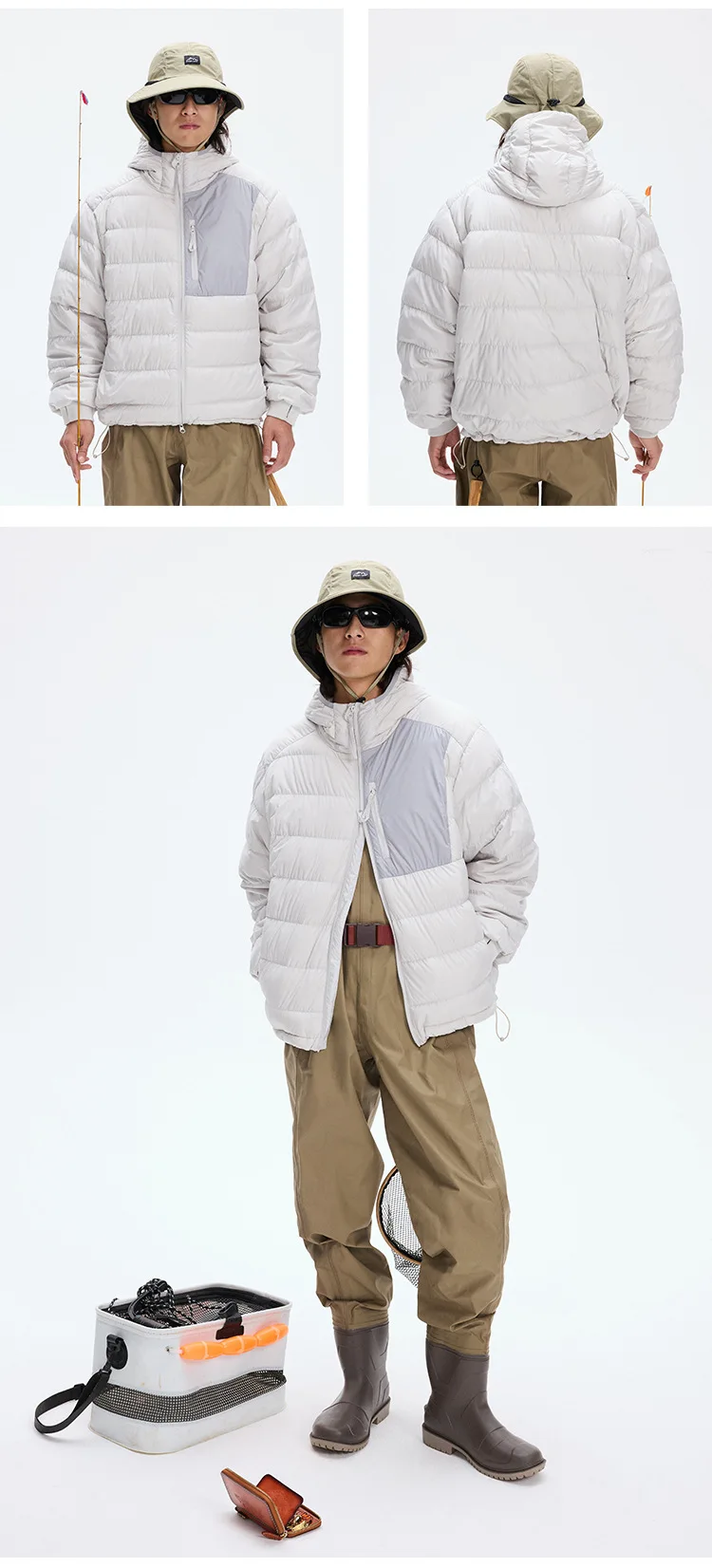 Waterproof Lightweight Hooded 90% White Down Jackets For Men Winter Portable Traveling Down Coats Men Outerwear JK-053