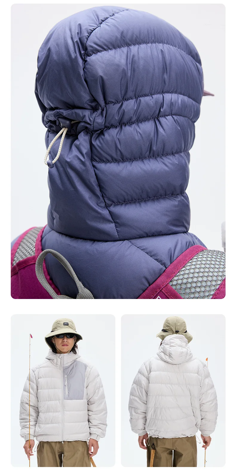 Mountain Climbing Outdoor 90% White Duck Down Hooded Jacket Men Winter Warm Sports Down Coat Man chaquetones hombre JK-119