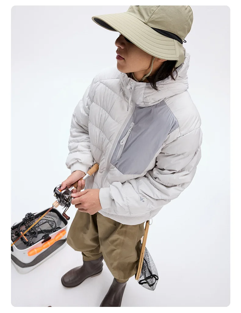 Mountain Climbing Outdoor 90% White Duck Down Hooded Jacket Men Winter Warm Sports Down Coat Man chaquetones hombre JK-119