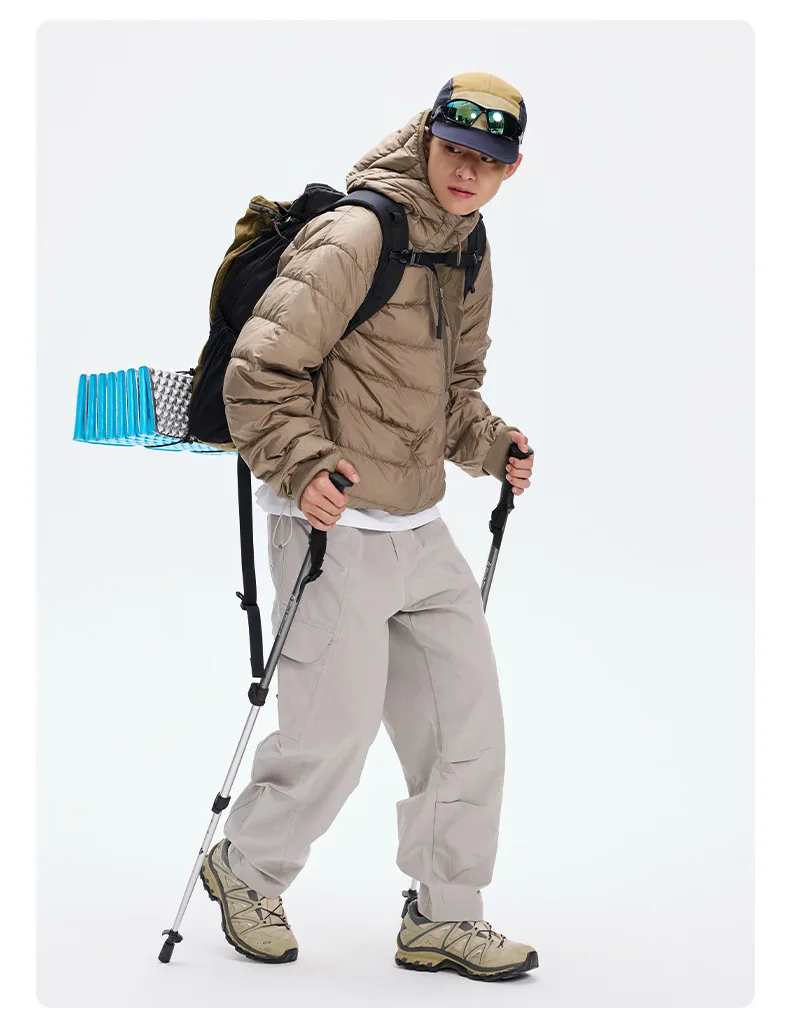 Mountain Climbing Outdoor 90% White Duck Down Hooded Jacket Men Winter Warm Sports Down Coat Man chaquetones hombre JK-119