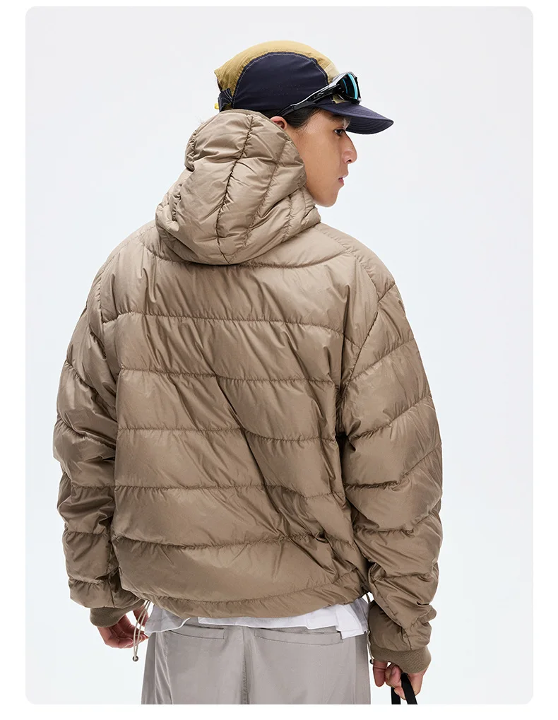 Mountain Climbing Outdoor 90% White Duck Down Hooded Jacket Men Winter Warm Sports Down Coat Man chaquetones hombre JK-119