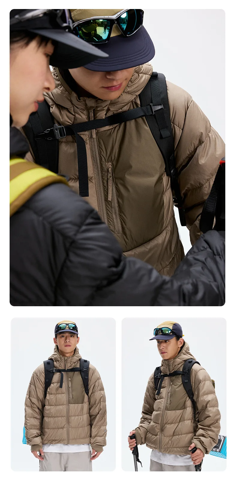 Mountain Climbing Outdoor 90% White Duck Down Hooded Jacket Men Winter Warm Sports Down Coat Man chaquetones hombre JK-119
