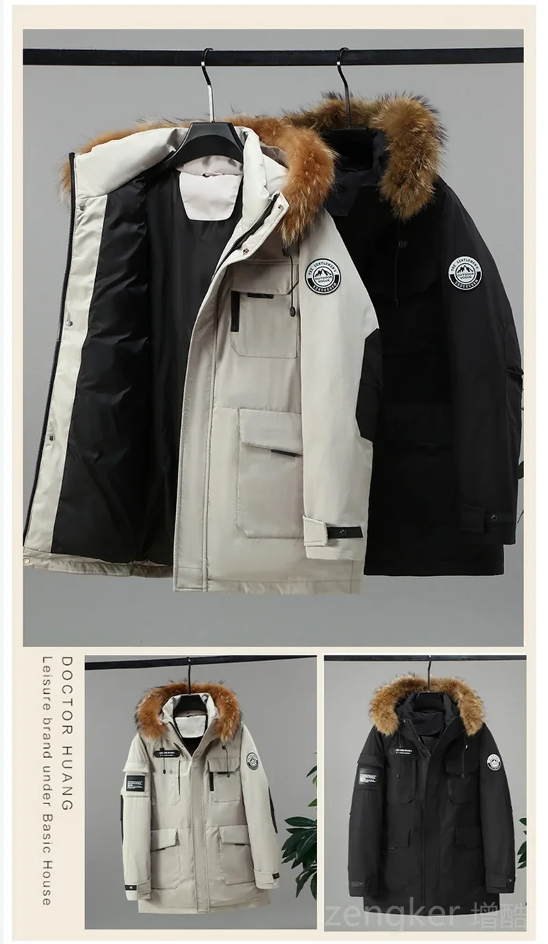 Big size winter jackets for men women workwear hooded medium-length winter thick down jacket 12XL puffer jacket men 11XL 10XL
