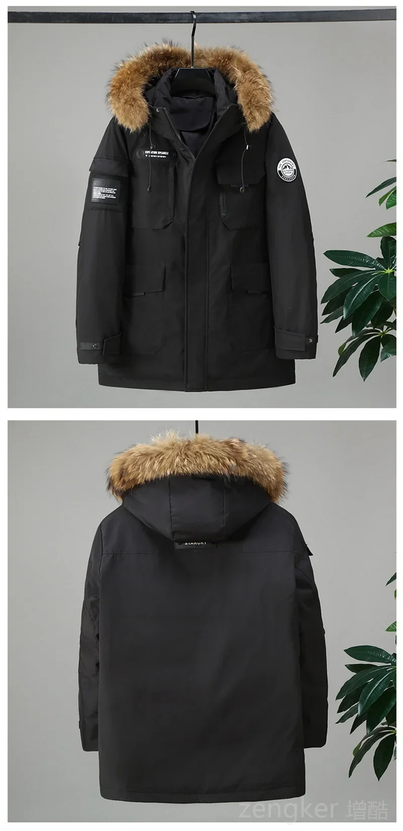 Big size winter jackets for men women workwear hooded medium-length winter thick down jacket 12XL puffer jacket men 11XL 10XL