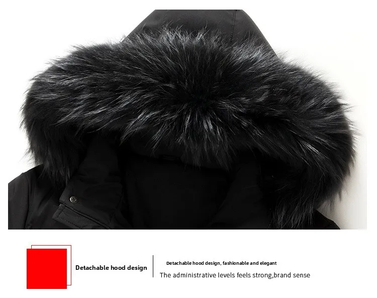 Canada Fashion Winter Jacket Men Down Coat Parka Men's White Goose Down Jackets Fur Collar Hooded Warm Thick Long Padding HWY287