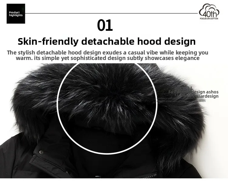 Canada Fashion Winter Jacket Men Down Coat Parka Men's White Goose Down Jackets Fur Collar Hooded Warm Thick Long Padding HWY287