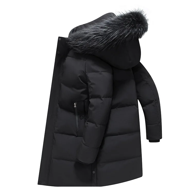 Canada Fashion Winter Jacket Men Down Coat Parka Men's White Goose Down Jackets Fur Collar Hooded Warm Thick Long Padding HWY287