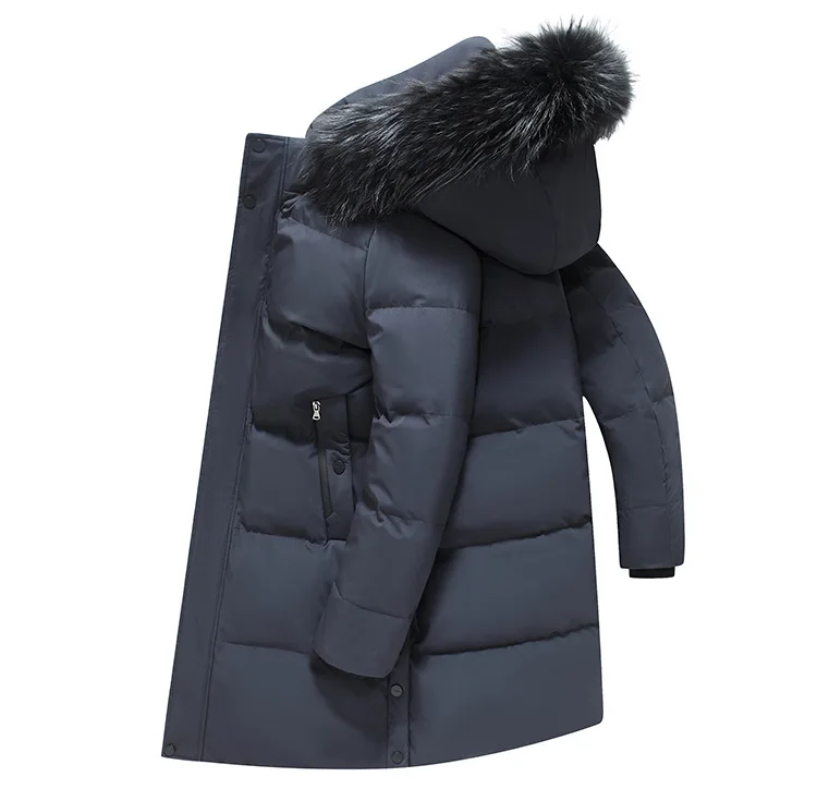 Canada Fashion Winter Jacket Men Down Coat Parka Men's White Goose Down Jackets Fur Collar Hooded Warm Thick Long Padding HWY287