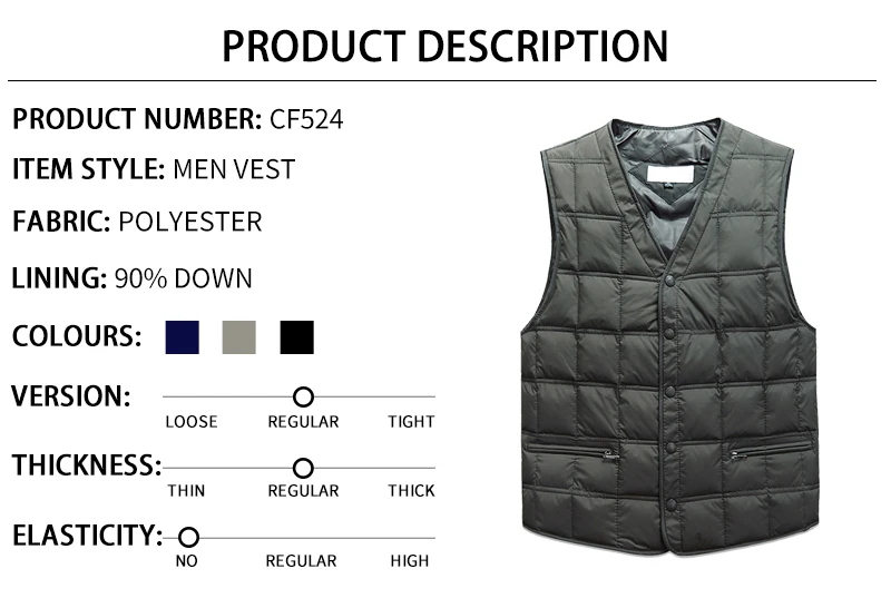 Duck Down Sleeveless Jacket For Men Winter Windbreaker Parka Warm Thick Vest Male Casual Outerwear Snow Waistcoat With Pockets