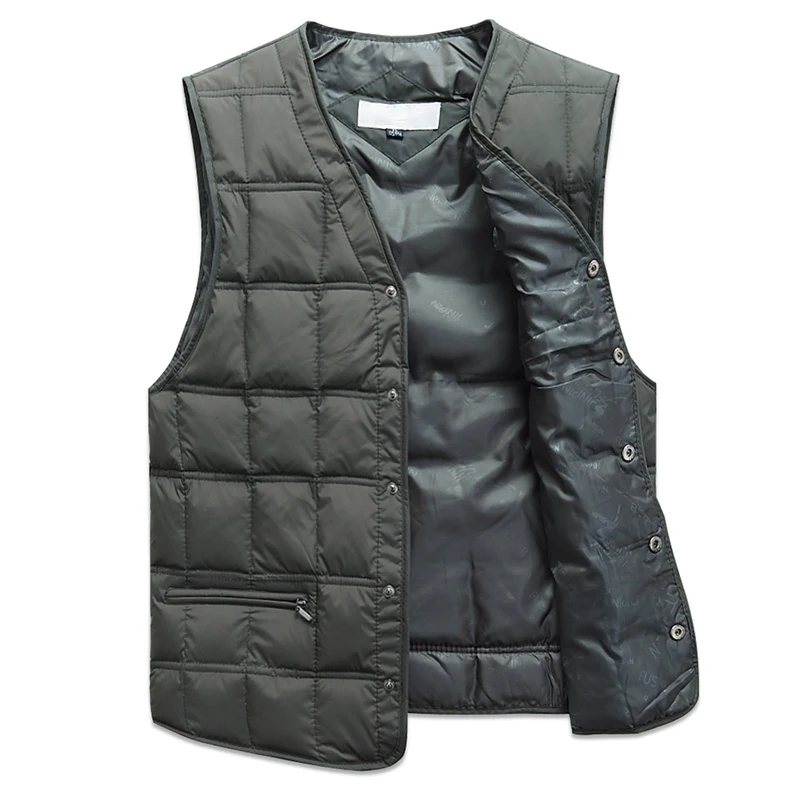 Duck Down Sleeveless Jacket For Men Winter Windbreaker Parka Warm Thick Vest Male Casual Outerwear Snow Waistcoat With Pockets