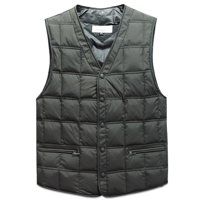 Duck Down Sleeveless Jacket For Men Winter Windbreaker Parka Warm Thick Vest Male Casual Outerwear Snow Waistcoat With Pockets