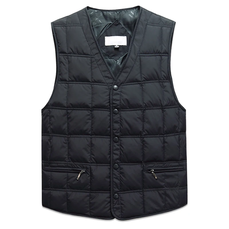 Duck Down Sleeveless Jacket For Men Winter Windbreaker Parka Warm Thick Vest Male Casual Outerwear Snow Waistcoat With Pockets