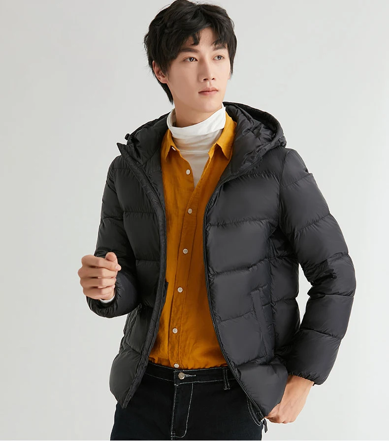 Men Thick 90% Duck Down Jackets With Hooded Puffer Jacket Man Good Manufacture Winter Spring Outwear Windproof Warm Coat Man