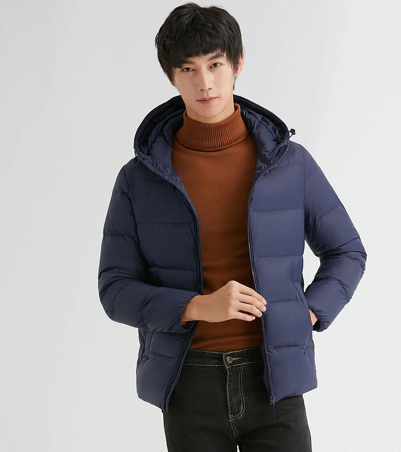 Men Thick 90% Duck Down Jackets With Hooded Puffer Jacket Man Good Manufacture Winter Spring Outwear Windproof Warm Coat Man