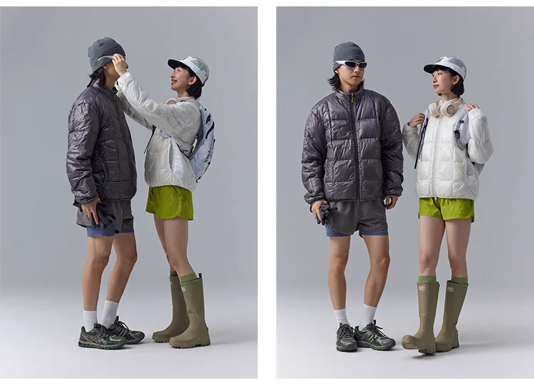 High Quality Waterproof 10D Nylon Ultra Light 90% White Down Jacket Men and Women Stand Collar Portable Puffer Jacket JK-076