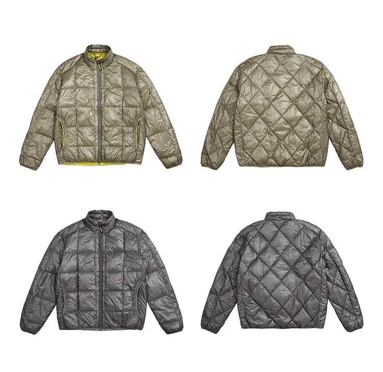 High Quality Waterproof 10D Nylon Ultra Light 90% White Down Jacket Men and Women Stand Collar Portable Puffer Jacket JK-076
