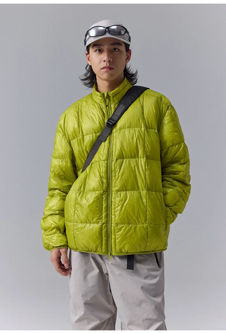 High Quality Waterproof 10D Nylon Ultra Light 90% White Down Jacket Men and Women Stand Collar Portable Puffer Jacket JK-076