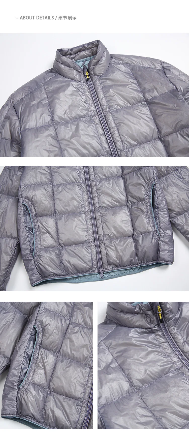 High Quality Waterproof 10D Nylon Ultra Light 90% White Down Jacket Men and Women Stand Collar Portable Puffer Jacket JK-076