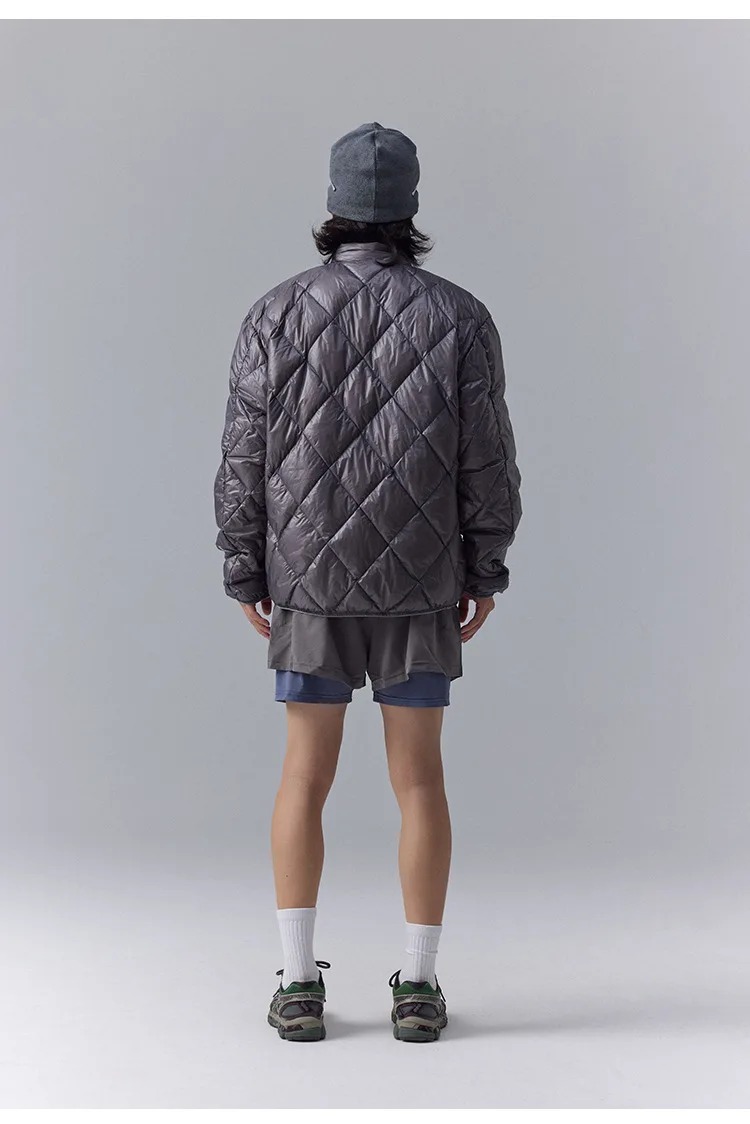High Quality Waterproof 10D Nylon Ultra Light 90% White Down Jacket Men and Women Stand Collar Portable Puffer Jacket JK-076