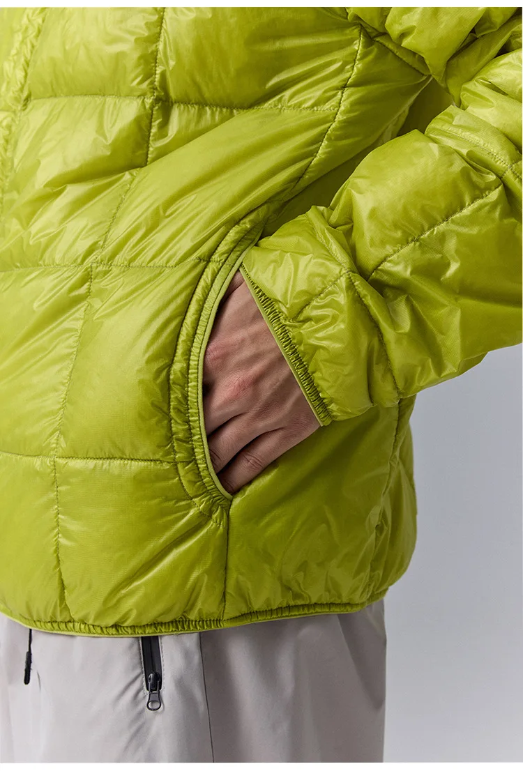 High Quality Waterproof 10D Nylon Ultra Light 90% White Down Jacket Men and Women Stand Collar Portable Puffer Jacket JK-076