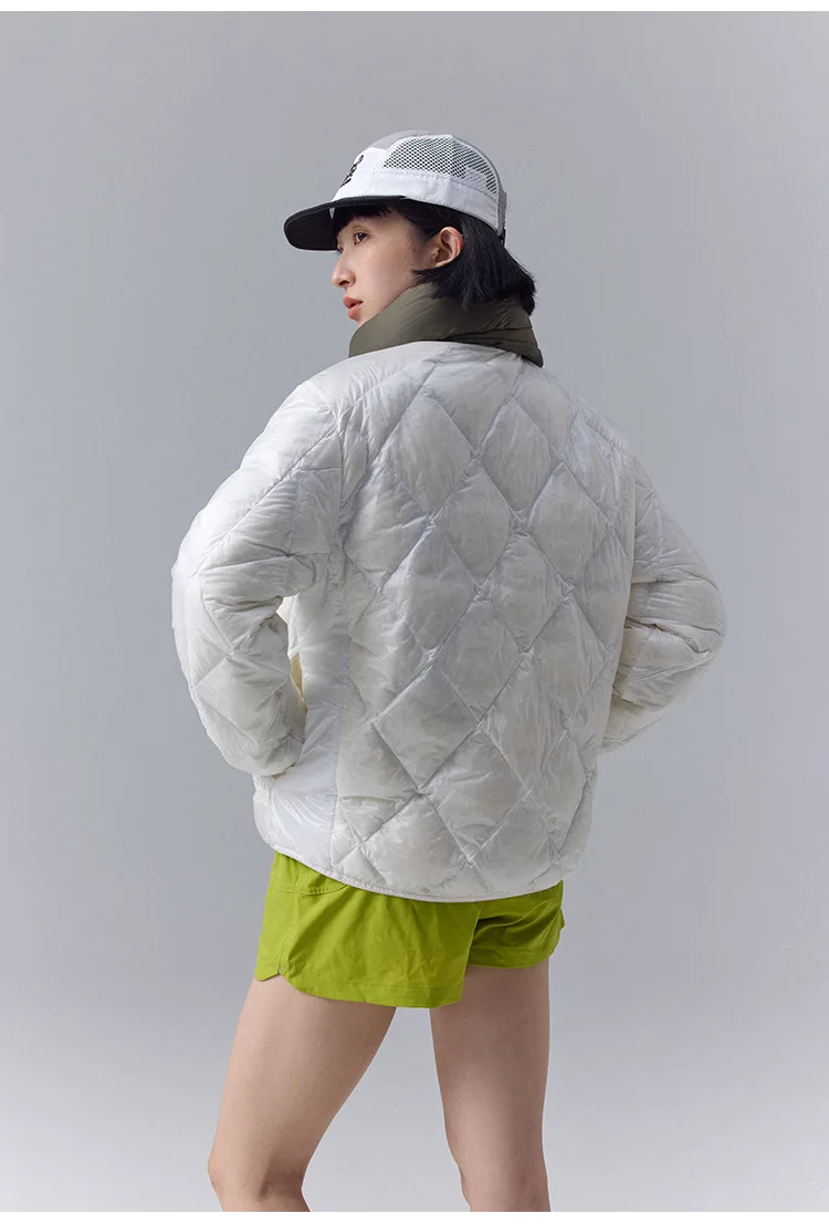 High Quality Waterproof 10D Nylon Ultra Light 90% White Down Jacket Men and Women Stand Collar Portable Puffer Jacket JK-076
