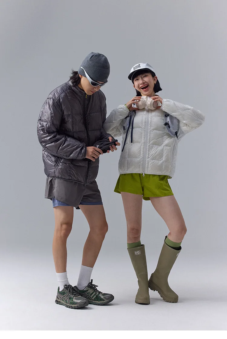 High Quality Waterproof 10D Nylon Ultra Light 90% White Down Jacket Men and Women Stand Collar Portable Puffer Jacket JK-076