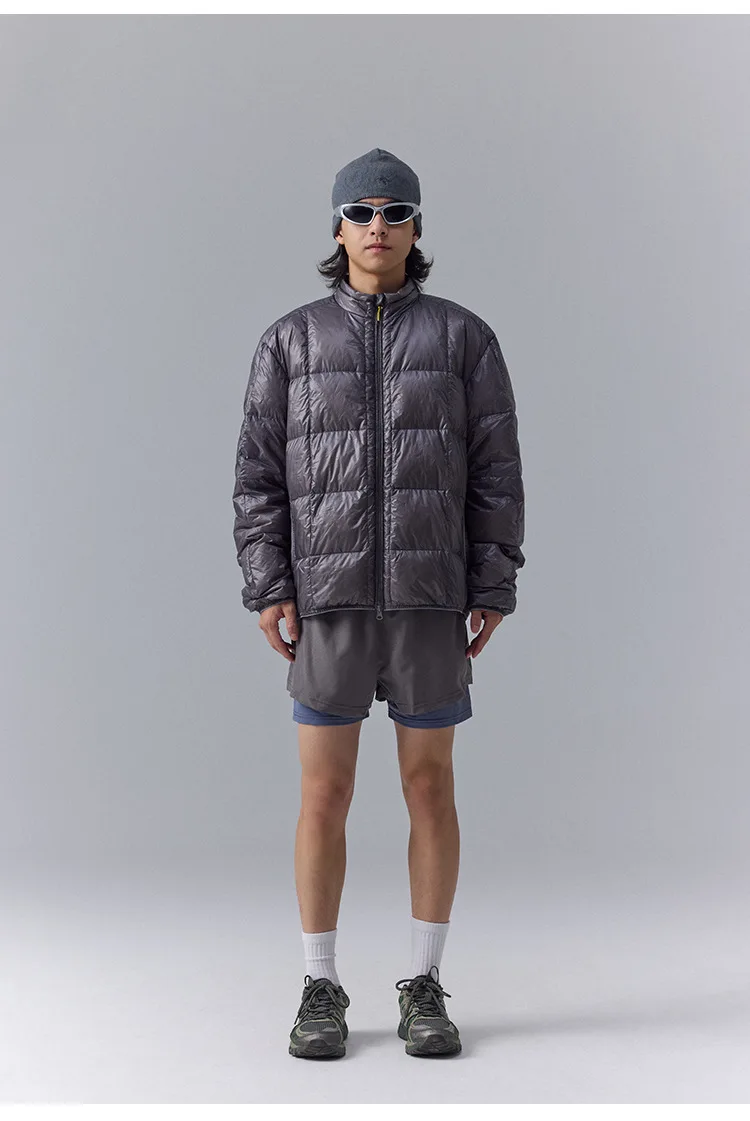 High Quality Waterproof 10D Nylon Ultra Light 90% White Down Jacket Men and Women Stand Collar Portable Puffer Jacket JK-076