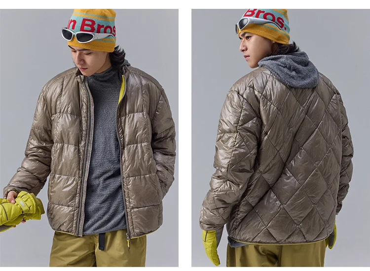 High Quality Waterproof 10D Nylon Ultra Light 90% White Down Jacket Men and Women Stand Collar Portable Puffer Jacket JK-076