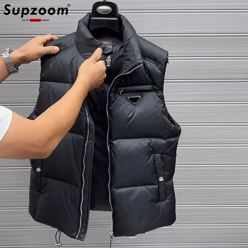 Supzoom 2025 Top Fashion New Arrival Stand Collar Autumn And Winter For Men And Women Warm Thickened Down Vest