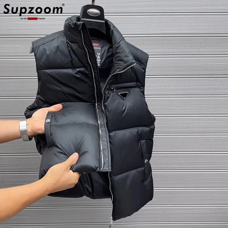 Supzoom 2025 Top Fashion New Arrival Stand Collar Autumn And Winter For Men And Women Warm Thickened Down Vest