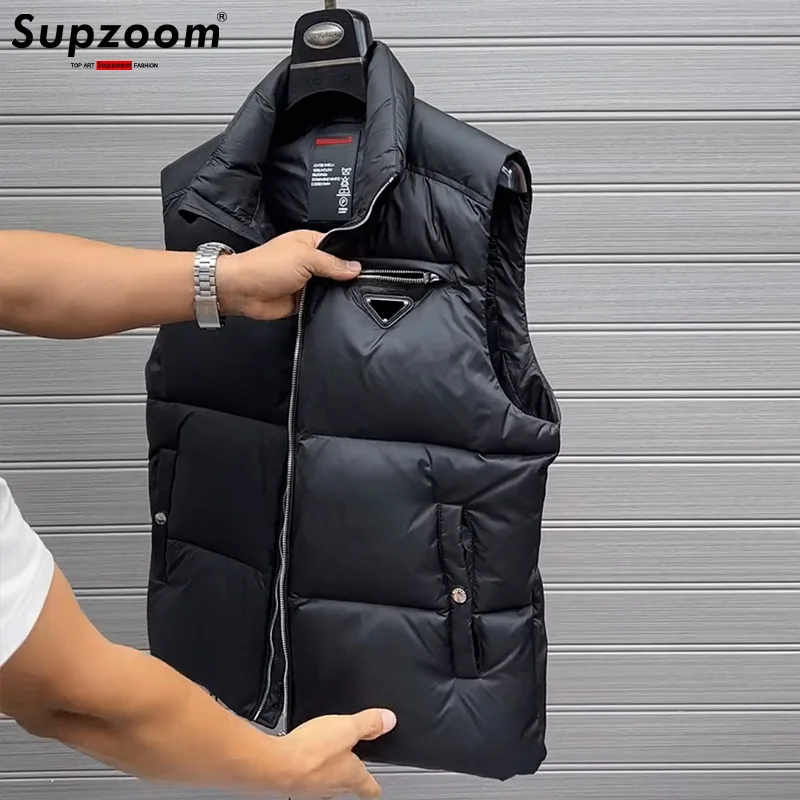 Supzoom 2025 Top Fashion New Arrival Stand Collar Autumn And Winter For Men And Women Warm Thickened Down Vest