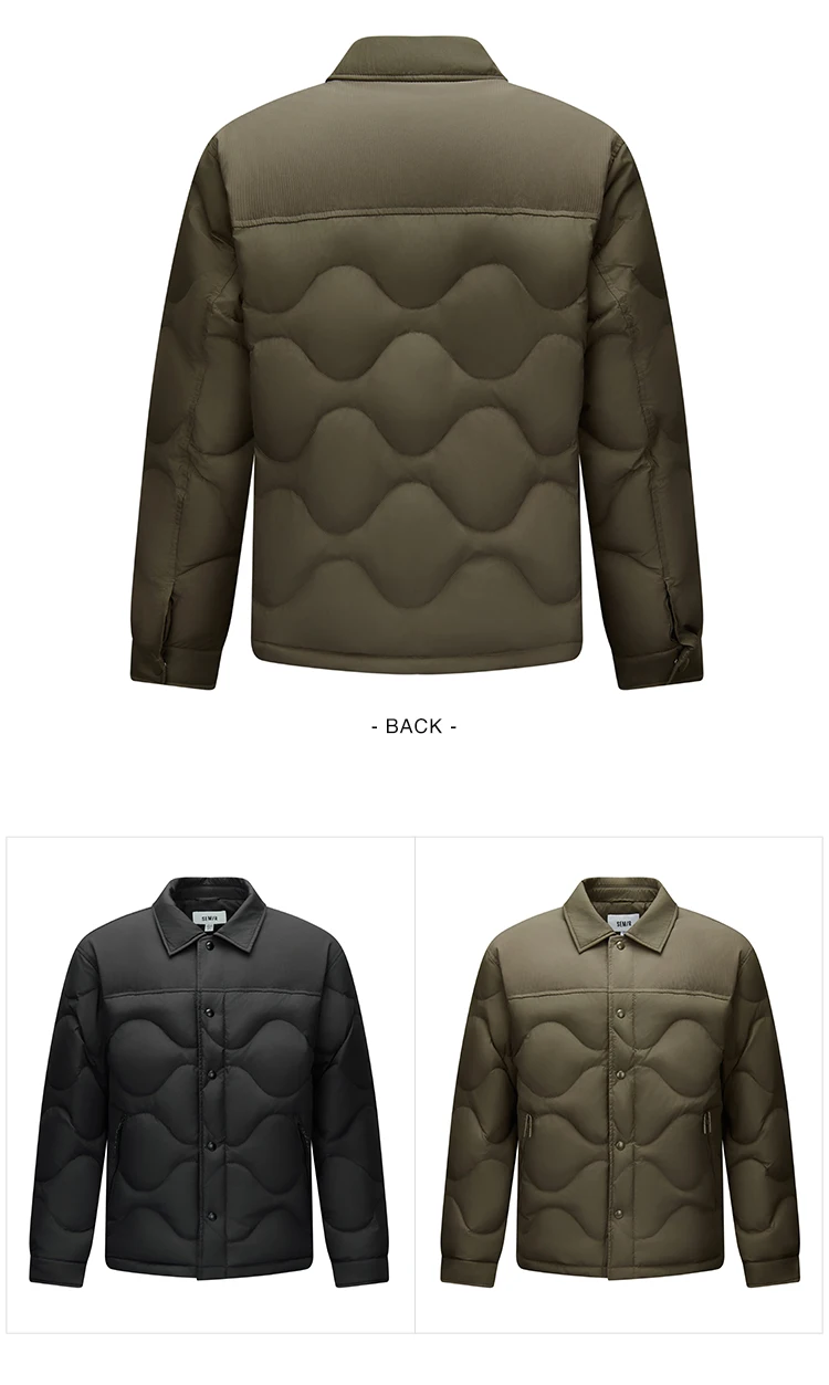 Semir Down Jacket Men Winter 80% Down Fill Three-Resistant Shirt-Style Liner 2026 New Patchwork Fashion Outerwear Men's Wear