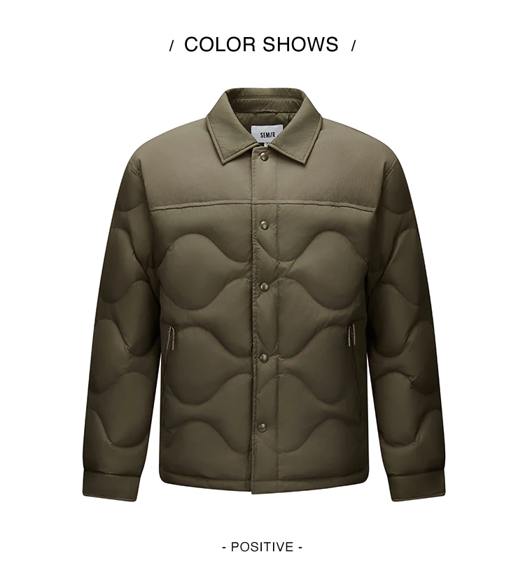 Semir Down Jacket Men Winter 80% Down Fill Three-Resistant Shirt-Style Liner 2026 New Patchwork Fashion Outerwear Men's Wear