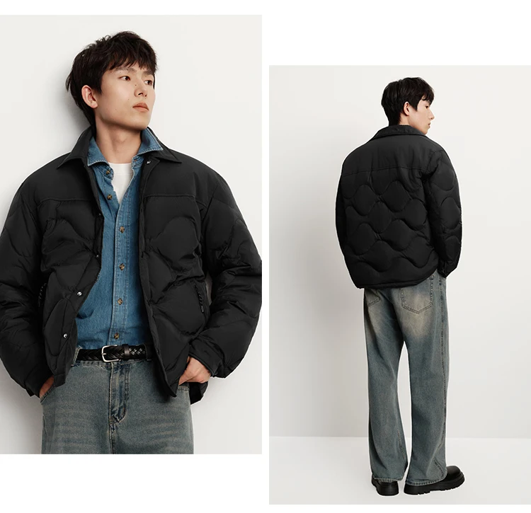 Semir Down Jacket Men Winter 80% Down Fill Three-Resistant Shirt-Style Liner 2026 New Patchwork Fashion Outerwear Men's Wear