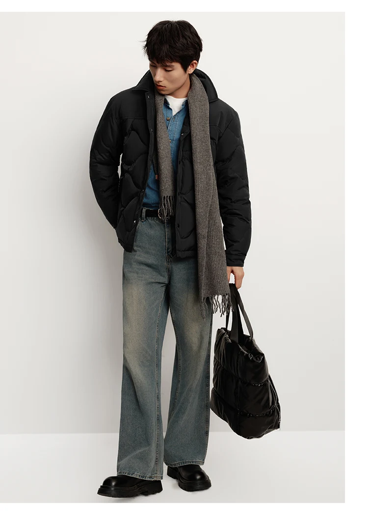 Semir Down Jacket Men Winter 80% Down Fill Three-Resistant Shirt-Style Liner 2026 New Patchwork Fashion Outerwear Men's Wear