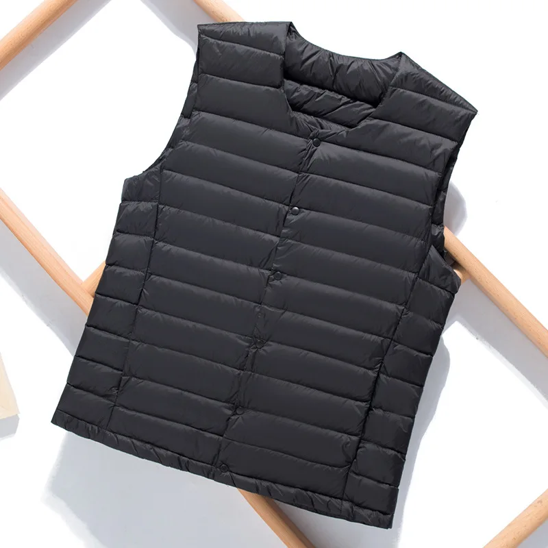 Men's Sleeveless Down Liner Vest 2026 New Autumn Winter Ultra Lightweight Packable Warm White Duck Down Men Vest Jackets