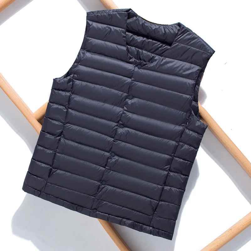 Men's Sleeveless Down Liner Vest 2026 New Autumn Winter Ultra Lightweight Packable Warm White Duck Down Men Vest Jackets