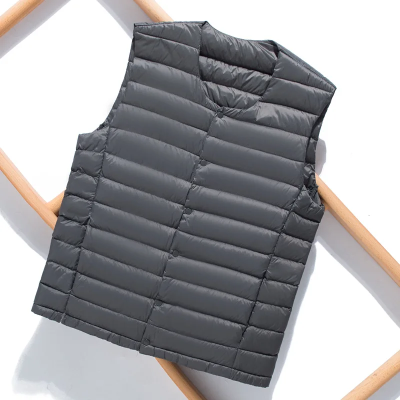Men's Sleeveless Down Liner Vest 2026 New Autumn Winter Ultra Lightweight Packable Warm White Duck Down Men Vest Jackets